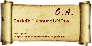 Oszkó Annunciáta névjegykártya